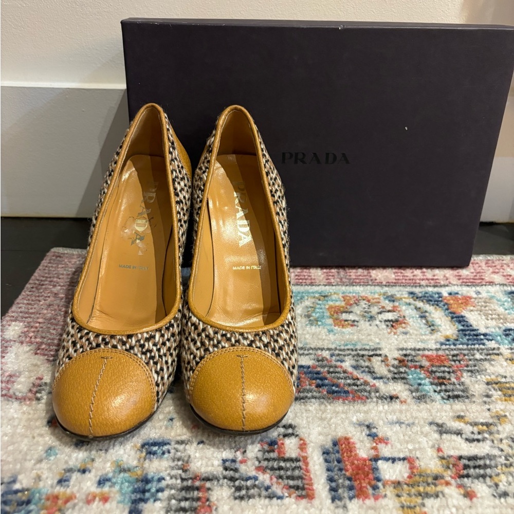 Prada vintage Calzature Donna tweed heels